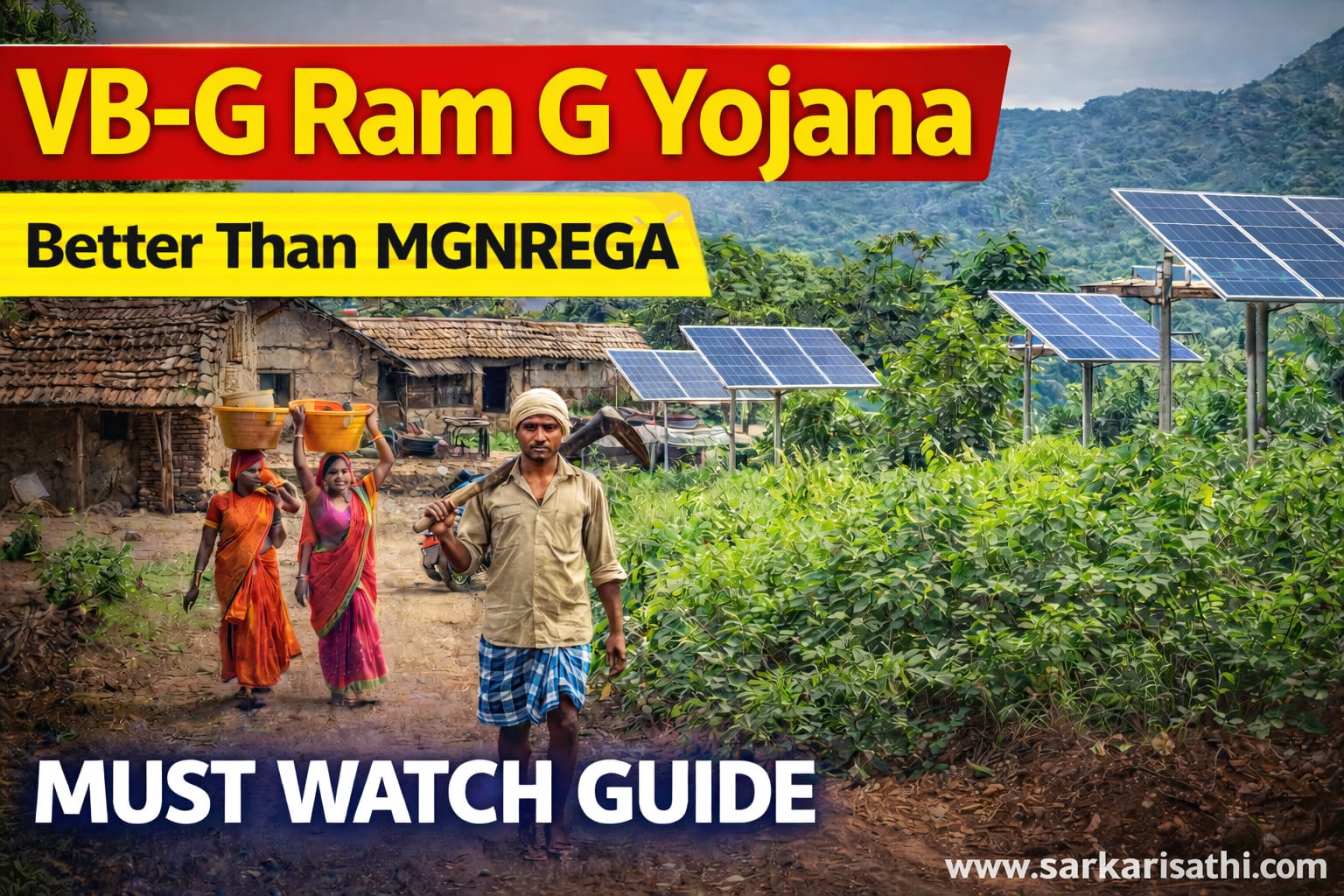 VB-G Ram G Yojana rural employment scheme showing mazdoor working in village development projects